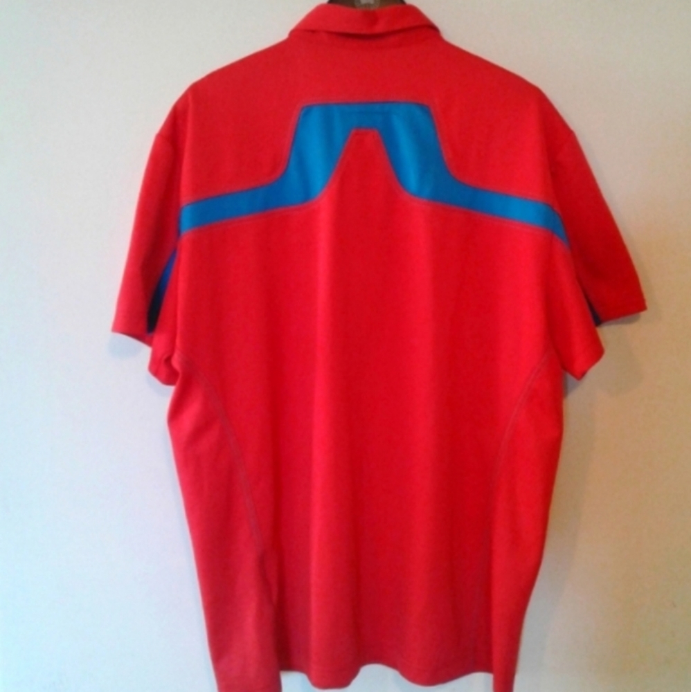 J.Lindeberg JL Men’s Regular Fit Red Blue Golf Polo Shirt Size XXL